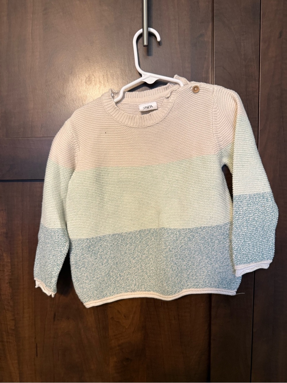 Zara Pastel Striped Knit Sweater - Cream, Mint & Light Blue